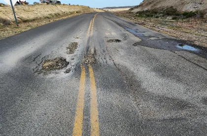 Deterioro de rutas nacionales en Chubut