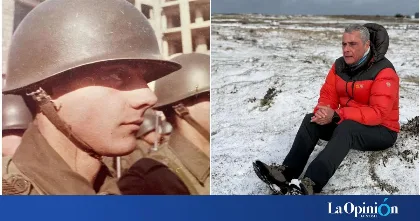 Eduardo Canitrot, veterano de Malvinas, hizo flamear la bandera argentina en las islas