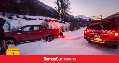 Rescatan a ocupantes de camioneta despistada en la Ruta 41 cerca de El Chaltén