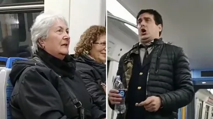 Tenor y soprano improvisan ópera en tren de Buenos Aires y se vuelven virales