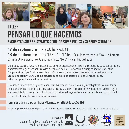 Encuentro en la UNPA para compartir saberes y experiencias