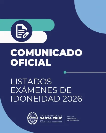 Exámenes de Idoneidad 2026 en Río Gallegos y Caleta Olivia