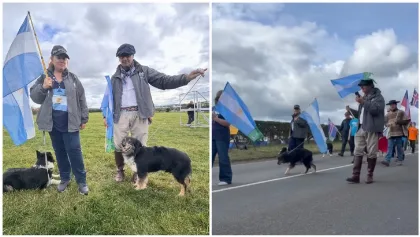 Gonzalo Sánchez y su perro Vega en el Mundial de Perros Pastores