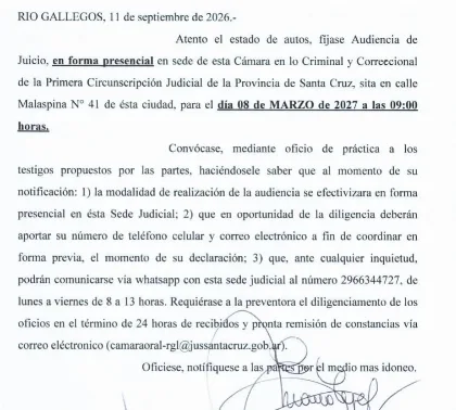 Juicio por falsificación de documentos se llevará a cabo en 2027